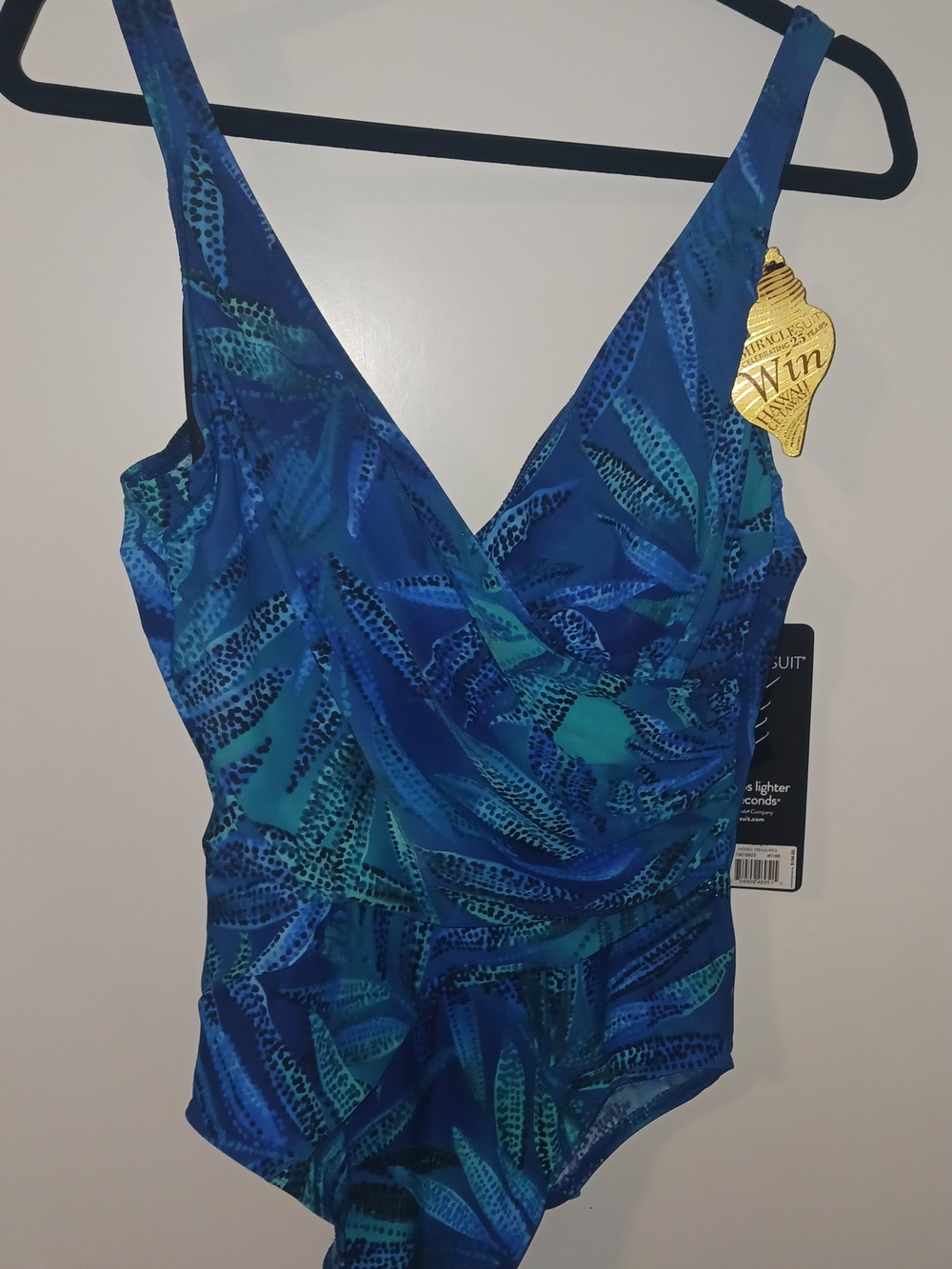 Miraclesuit Blue Teal Wave-Print One-Piece Swimsuit